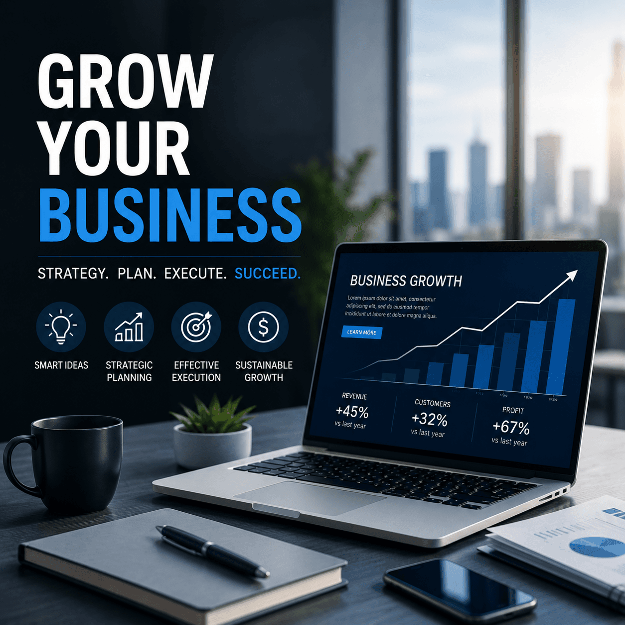 XTERWISE dashboard showing AI-powered financial analytics and business insights